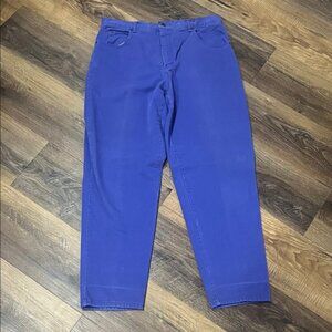 Vintage Retro Bongo Blue Purple Cotton Jeans High Waist Relaxed Leg Women's 34